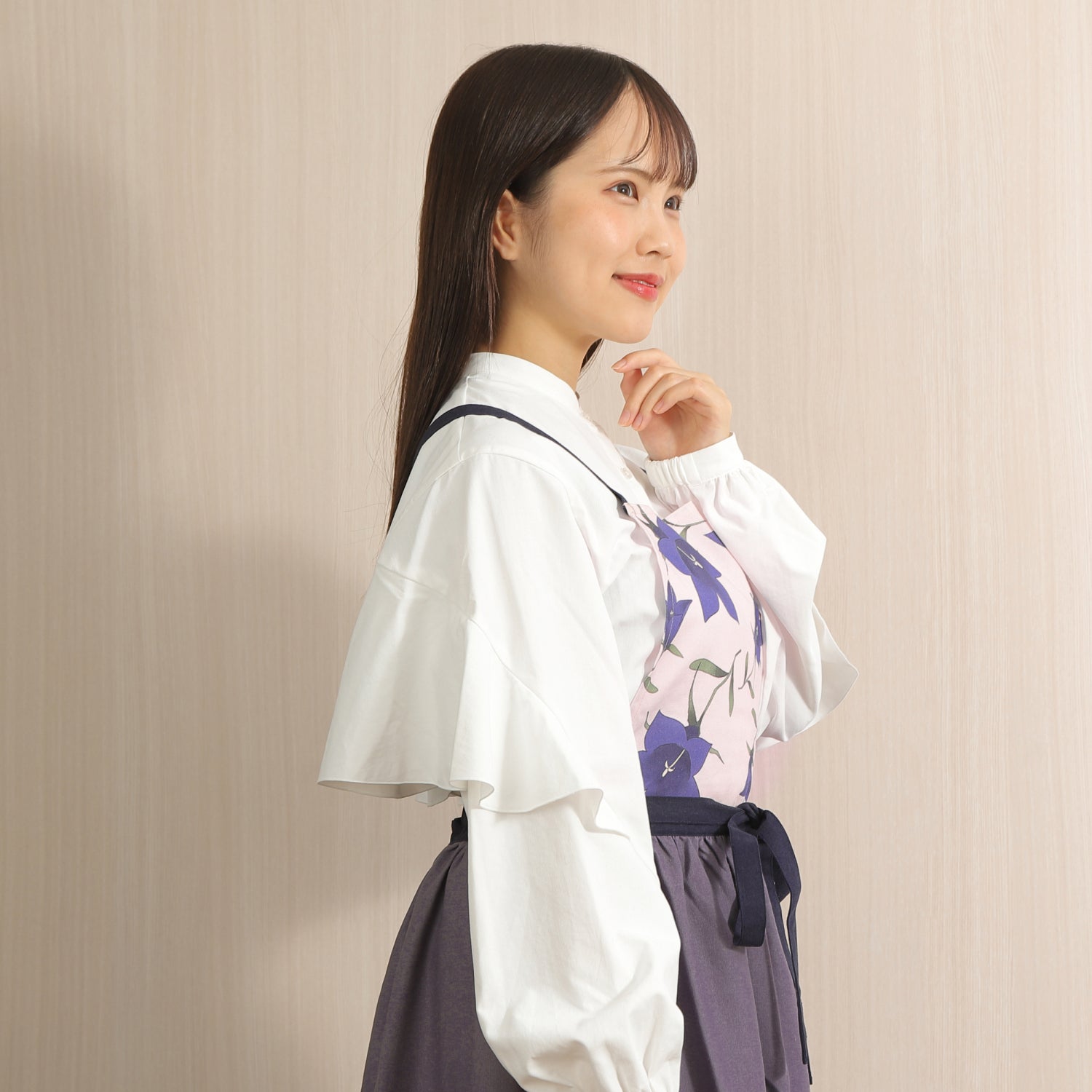 [Michelle Machoto] Michelle Machoto Iwakikyo Pattern Long Wide Gather Apron D-0007