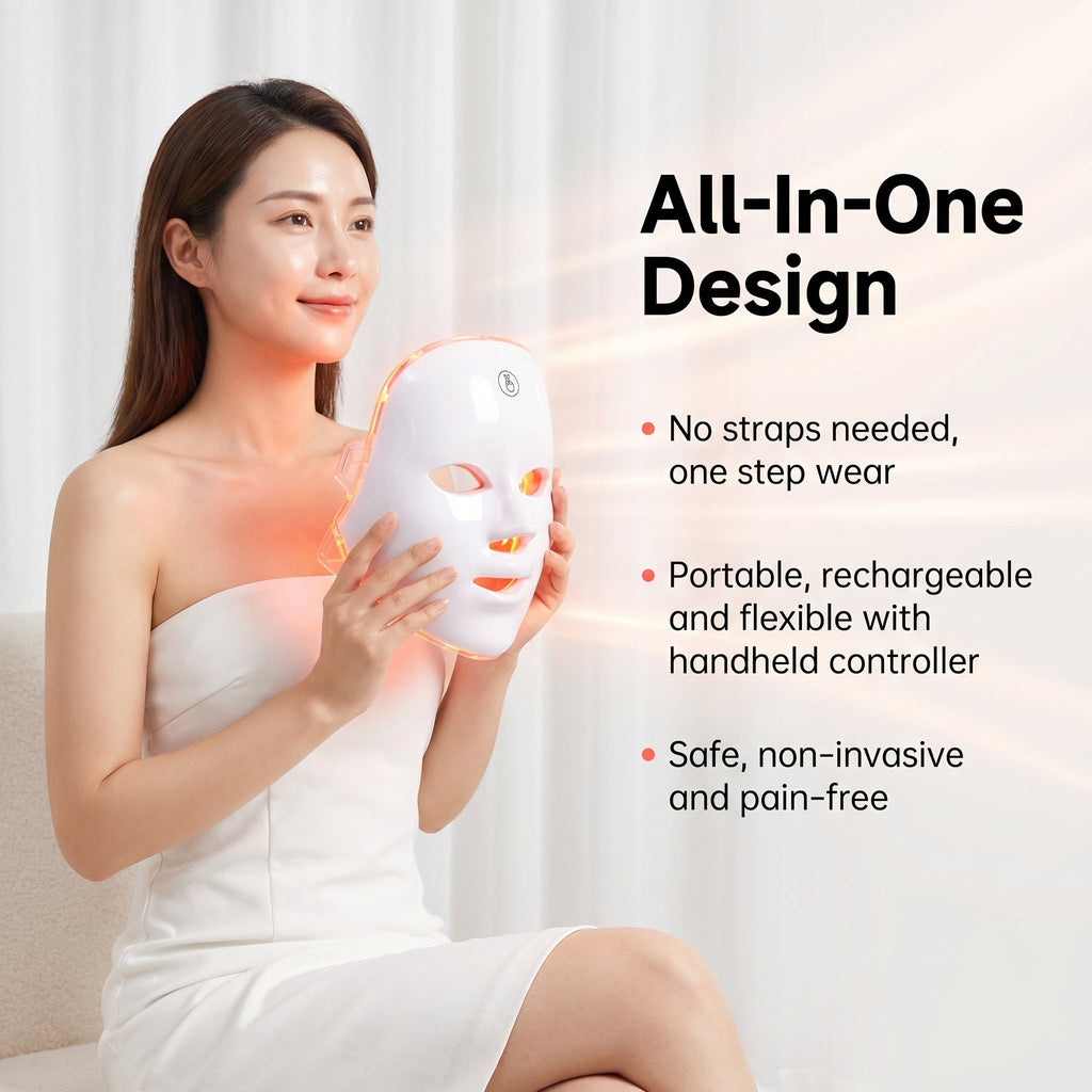 LED Red Light Nano Face Mask 2.0 | Light Therapy Facial Beauty Device | Home Use