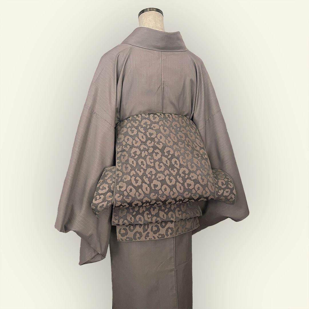 Heko Obi (Soft Sash) for Adults - Leopard Print Reversible Heko Obi in Greige