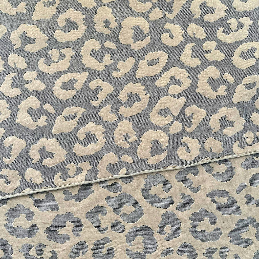 Heko Obi (Soft Sash) for Adults - Leopard Print Reversible Heko Obi in Greige