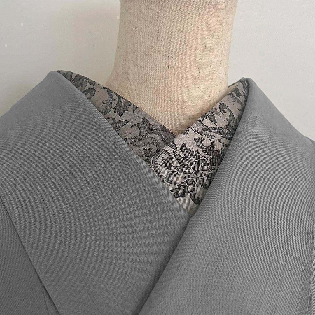 Haneri Damask woven pattern black and silver Haneri Botanical gray Reversible