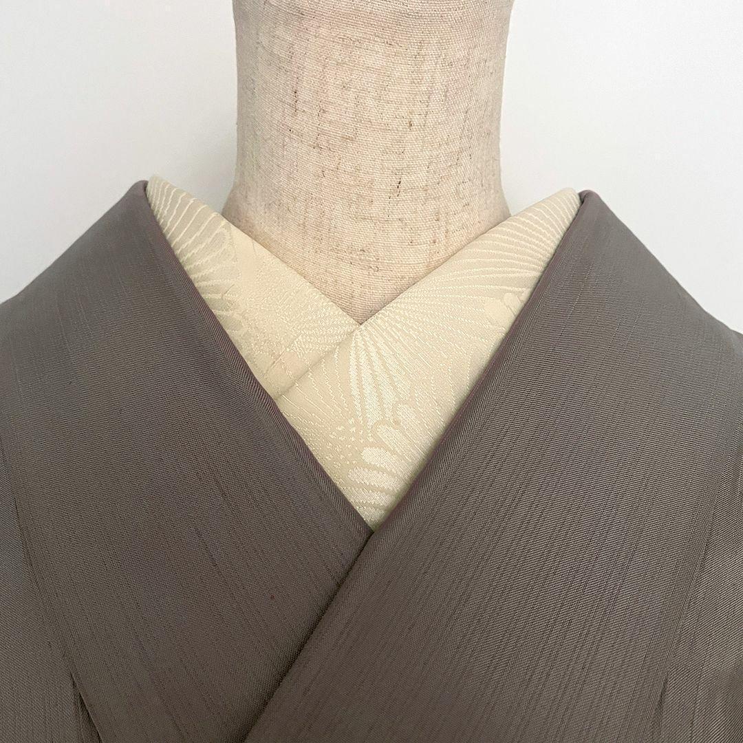 [Flawed] Han-eri (half-collar) - Silk, Chrysanthemum Crest, Matsumoto Itohiro, Ecru, Tied Thread, Crepe, Slubs, Neps
