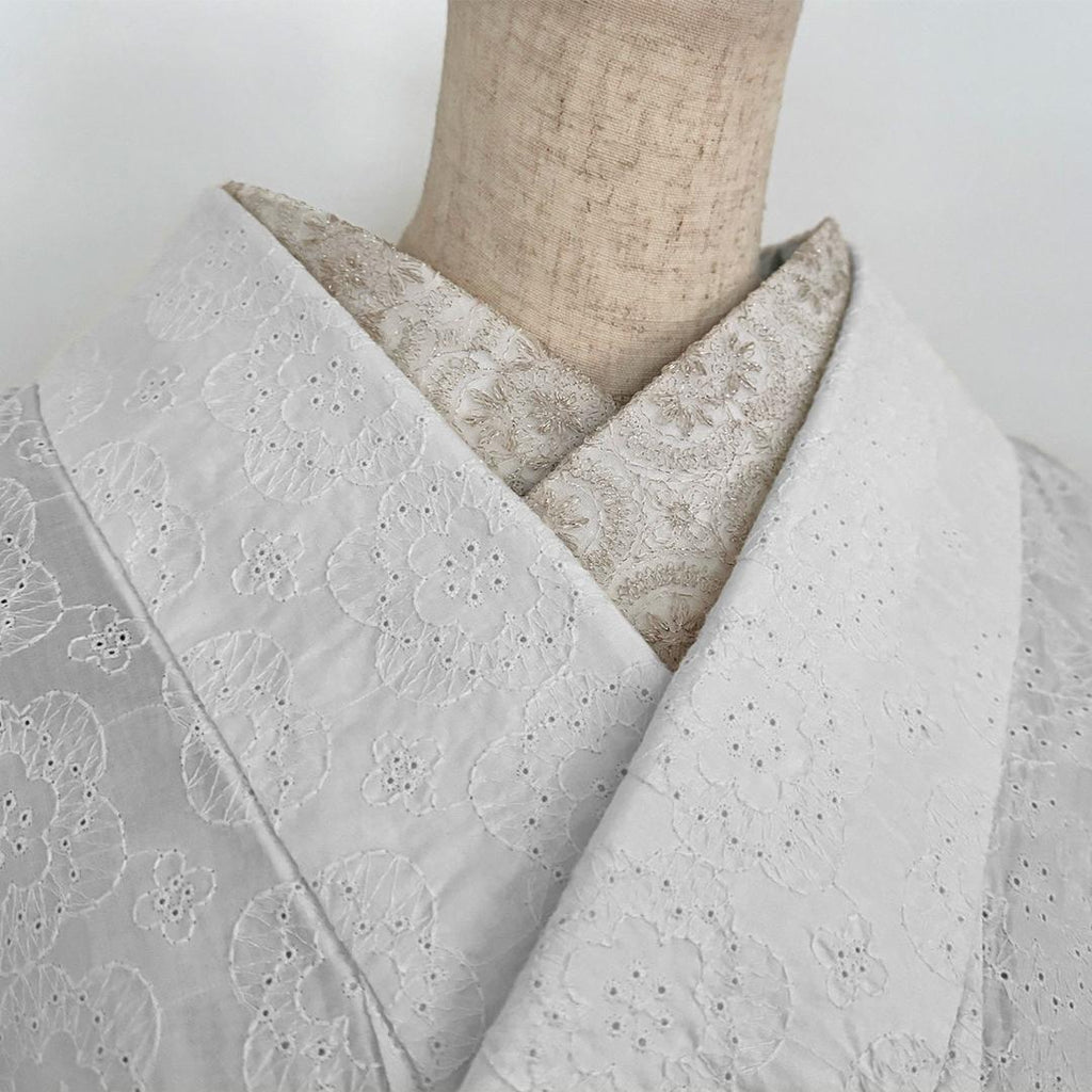 [Reasonable訳あり] Haneri Collar with Snowflake Embroidery, Lace Haneri, Champagne, Cute, Gold Thread, All Seasons, Even Summer