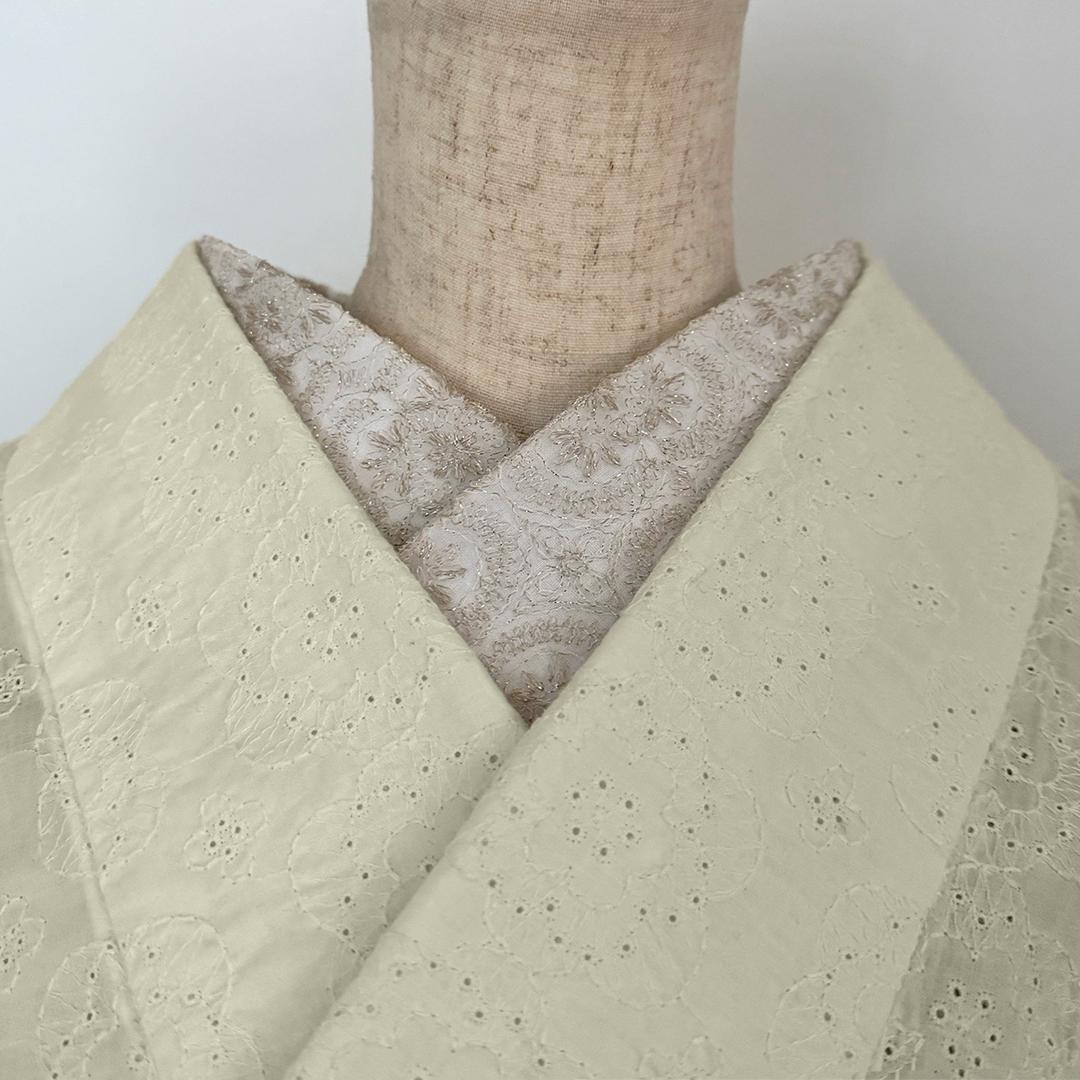 [Reasonable訳あり] Haneri Collar with Snowflake Embroidery, Lace Haneri, Champagne, Cute, Gold Thread, All Seasons, Even Summer