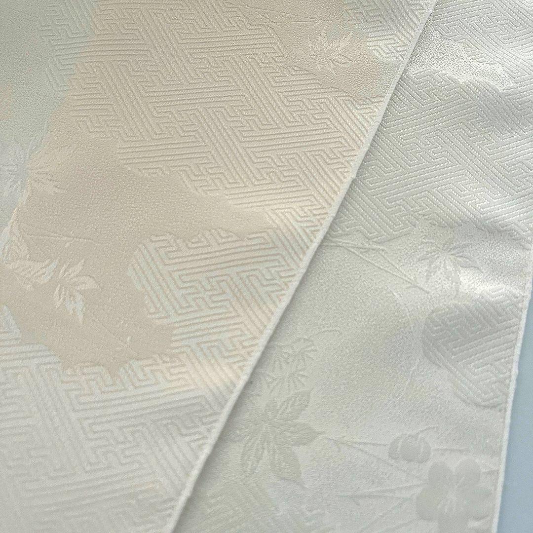 [Blemished] Haneri, Silk, Sayagata, Kumotori, Ume, Momiji, Tango Chirimen, Off-White, Coming-of-Age Ceremony