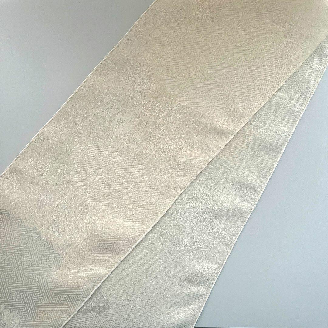 [Blemished] Haneri, Silk, Sayagata, Kumotori, Ume, Momiji, Tango Chirimen, Off-White, Coming-of-Age Ceremony