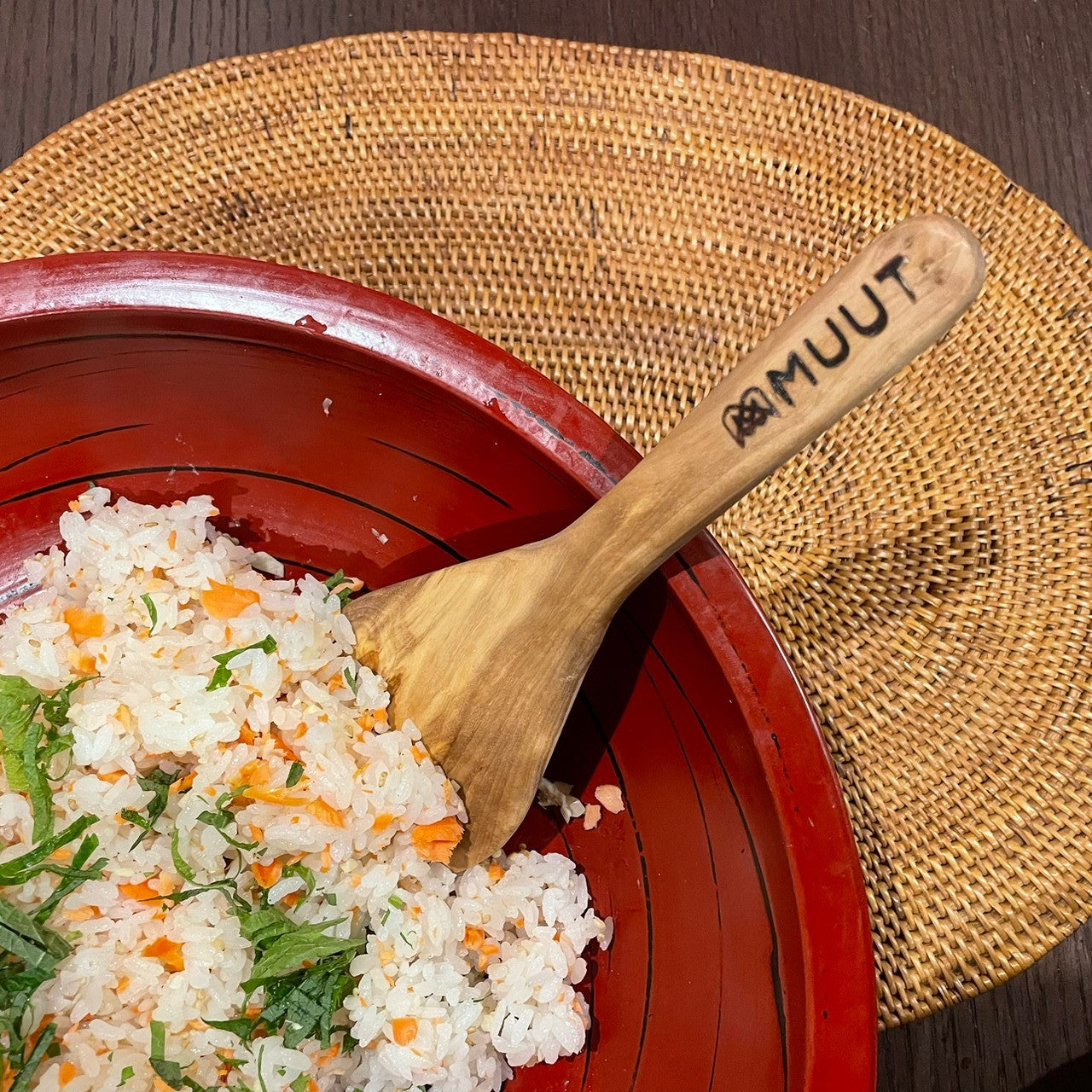 Olive wooden rice paddle