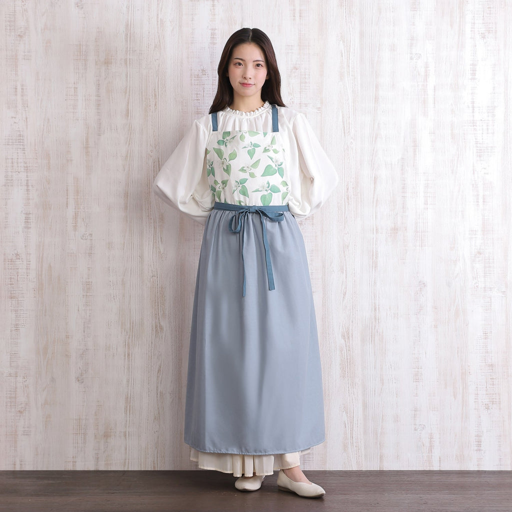 [Michelle Machoto] Michelle Machoto Chili Pepper Pattern Long Wide Gathered Apron D-0012
