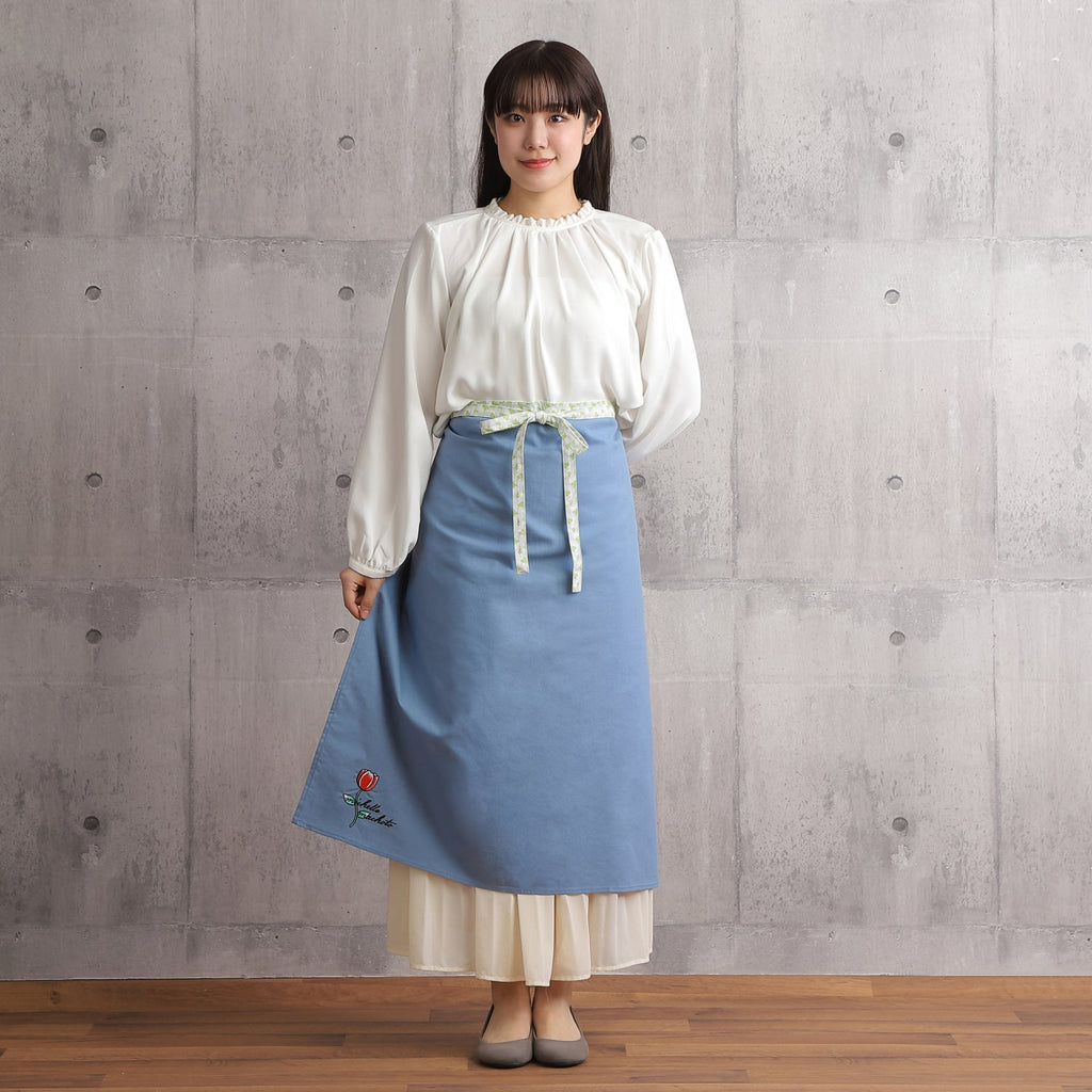 [Michelle Machoto] Michelle Machoto Aonotsugazakura Pattern Sommelier Apron D-0601-2