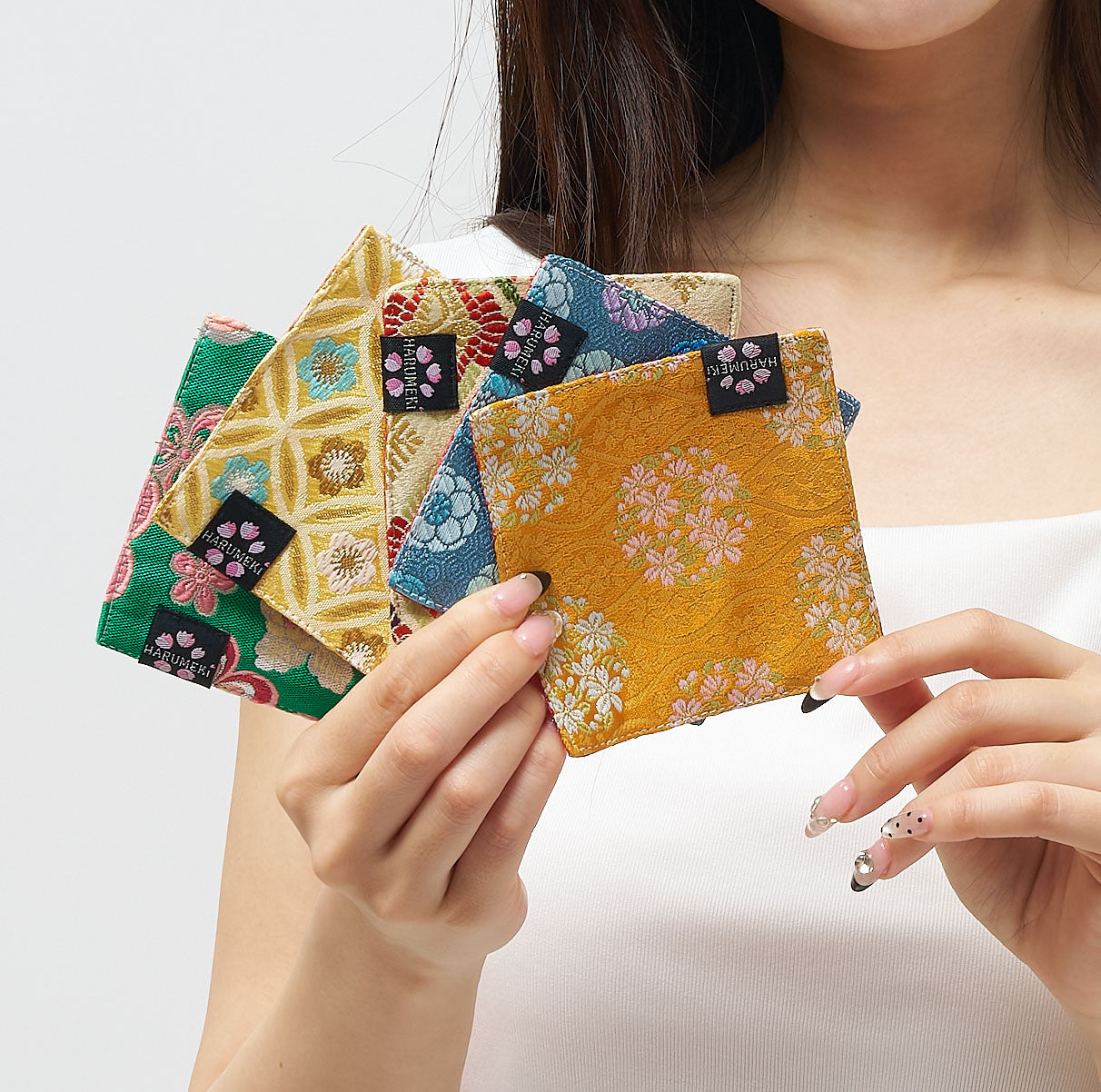 【グラスを彩り、小物を休ませるコースター　２枚セット】Vintage Brocade マルチトレイ「季節の雫」