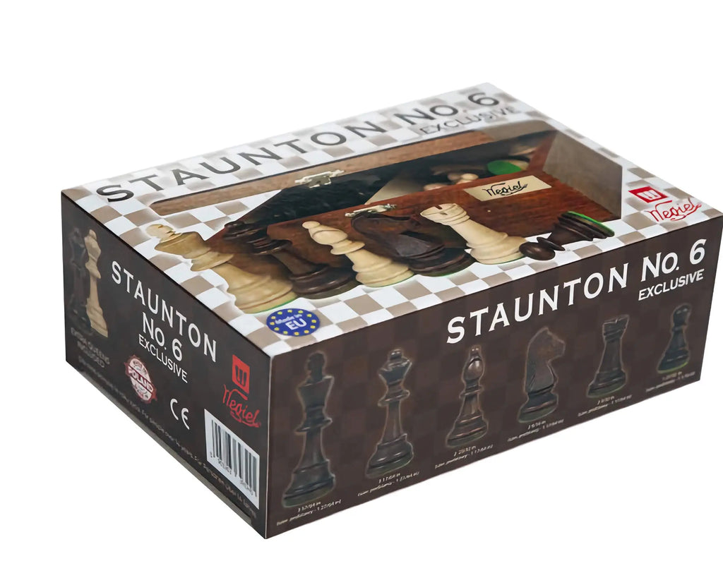 WEGIEL　チェス駒　Staunton　(スタントン)　No.6　収納箱付き　クイーン２個付き