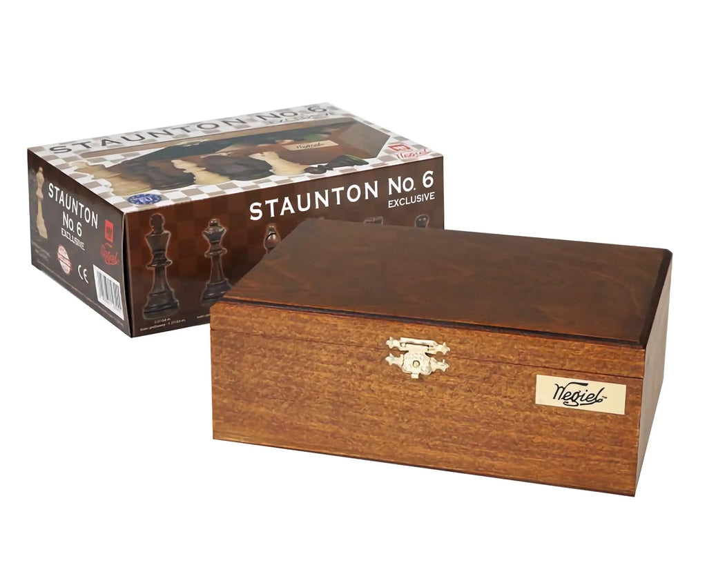 WEGIEL　チェス駒　Staunton　(スタントン)　No.6　収納箱付き　クイーン２個付き